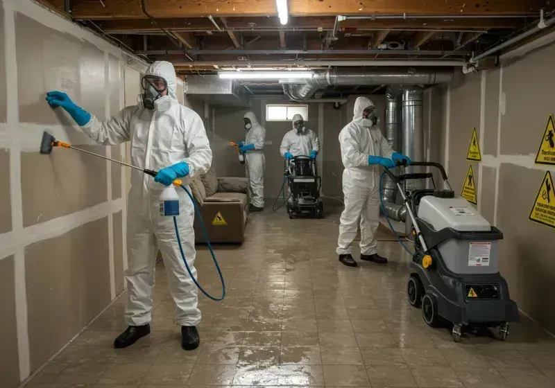 Basement Moisture Removal and Structural Drying process in North Fork, AZ